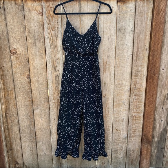 LF SEEK the LABEL Black and White Polka Dot Cropped Jumpsuit Size Small - Picture 2 of 10